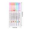 Linear Roller Color Pens Highlighters with 6 Different Curve Shapes (Set of 6)