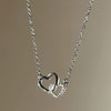 Women's Dual Heart Pendant with Chain Micro Plating