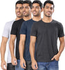 Men's Polycotton Solid Round Neck T-shirts (Pack of 4)